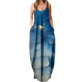 thumbnail image 2 of SMihono Robe Maxi Bohème d'Été pour Femmes Grande Taille Robe d'Été Imprimée Sans Manches Col Rond Aguichant Robe de Plage Décontractée Fluide Robe de Plage, 2 of 5