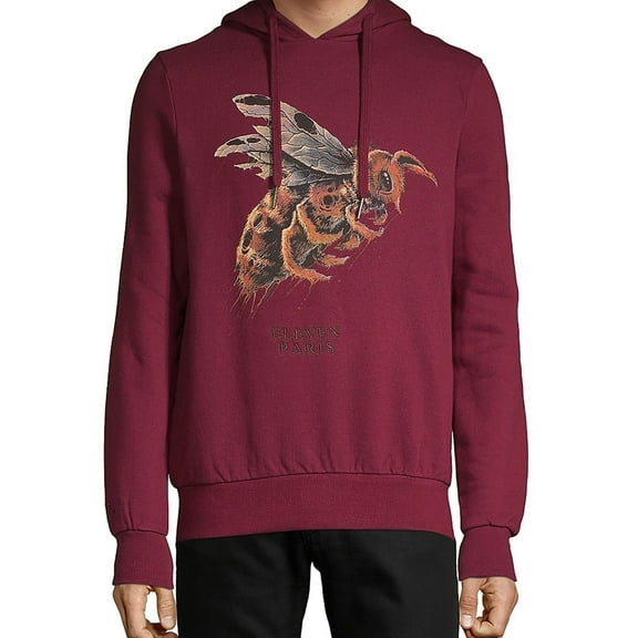 Elevenparis Mens Cabrio Hoodie Sweatshirt, Red, Small