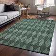 thumbnail image 3 of HomeRoots 650078 8 x 10 ft. Olive Green & Ivory Diamond Washable Machine Made Rectangle Area Rug with UV Protection, 3 of 9