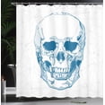 thumbnail image 4 of Ambesonne Skull Shower Curtain, Skull Science Elements, 69"Wx70"L, Blue White, 4 of 5