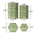 thumbnail image 3 of Douglas Outdoor 12 Inch and 14 Inch Sunburst Iron Side Table Set, Crackle Green, 3 of 9