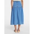 thumbnail image 6 of Time and Tru Women's Drapey Denim Midi Skirt, Sizes 0-20, 6 of 6
