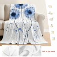 thumbnail image 5 of Flowers Dandelion Blanket Soft Cozy Warm Throw Blanket for Couch, Plush Fuzzy Flannel Fleece Blankets for Sofa, Watercolor Pastoral Spring Blue Floral Bed Blankets Lightweight Gifts for Men, 50"x60", 5 of 9