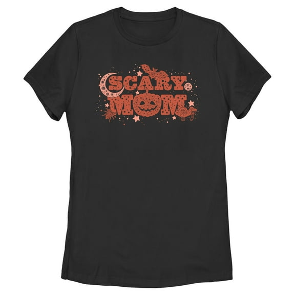 Women's Lost Gods Halloween Scary Mom Graphic Tee Black Small