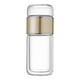 thumbnail image 2 of Botella infusora de té de vidrio, vaso para té, taza con doble pared para separar té y agua. Dorado champagne, 2 of 9