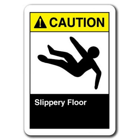 Caution Sign - Slippery Floor 7"x10" Plastic Safety Sign ansi osha