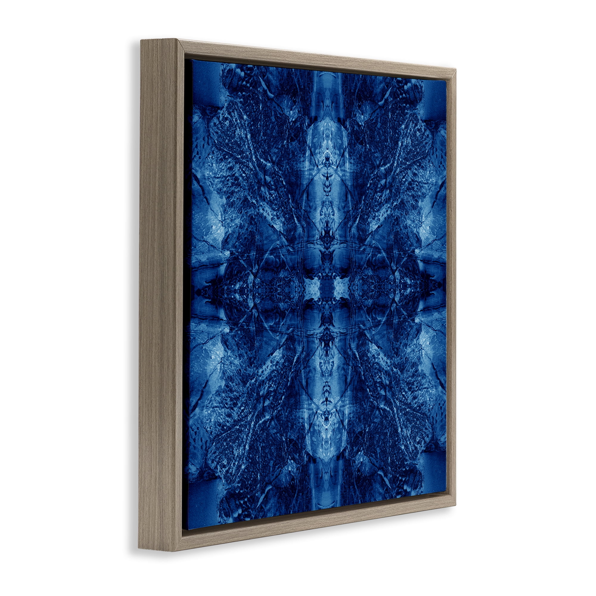 Stupell Industries Balanced Tie Dye Pattern Abstract Painting Brown Floater Framed Canvas Art Print Wall Art, 25 x 25