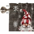 thumbnail image 5 of Christma Gnomes Kitchen Curtains and Valances Set, Rod Pocket Curtains Tier Farmhouse Window Curtains 36 Inch Length, Xmas Snowflake Brown Wooden Grain 3 Piece Kitchen Curtains Set, 5 of 6