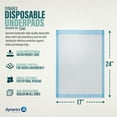 thumbnail image 2 of Dynarex Disposable Incontinence Pads, High Absorbency, Size 17" x 24", Case of 300 Pads, 2 of 7