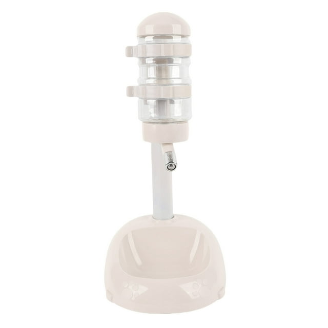 Dispensador De Altura Ajustable Pet Pe Standing, Cómodo Comiendo Y Bebiendo Fáciles De Limpiar De Pie De Alimentación De Agua Automática Para Perros Para Gatos Beige 500ml