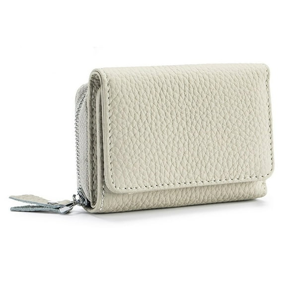 Leather RFID Blocking Card Holder Organizer Pocket Mini Wallet, Anti-Credit Card Fraud Folding Mini Wallet, Premium Leather Wallet for Women