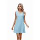 thumbnail image 4 of Vestido de Mujer de Color Liso, Sin Mangas, con Escote en V y Bolsillos, Azul , Talla S, 4 of 10
