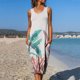 thumbnail image 2 of Vestido a media pierna sin mangas con estampado floral suelto casual de cuello redondo de verano para mujer Fridja  hj157, 2 of 7
