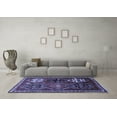 thumbnail image 3 of Ahgly Company Machine Washable Indoor Round Persian Blue Traditional Area Rugs, 4' Round, 3 of 4