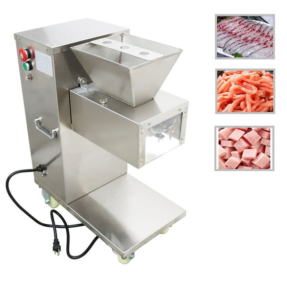 TJ130L Commercial Electric Meat Cutting Machine Vertical Stainless Meat with 8mm Blade 880lbs/h