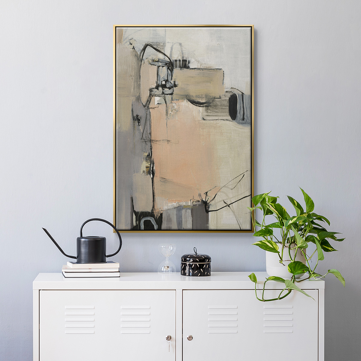 Sandstone Framed Premium Gallery Wrapped Canvas - Ready to Hang - 27 x 41 - Gold Floating Frame