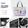 thumbnail image 2 of Wukai Purple Butterfly Print Zipper Bag,large Beach Tote Bag,Waterproof Sandproof Bag,Grocery and Picnic Tote Travel Bag, 2 of 5