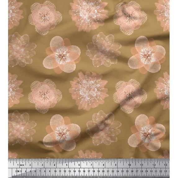 Soimoi Cotton Poplin Fabric Artistic Flower Print Fabric by the Yard 42 Inch Wide