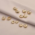 thumbnail image 4 of Pendientes Wgoud Chunky Huggie de oro de 14 quilates para hombre y mujer (6 pares), 4 of 8