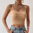 thumbnail image 5 of UYISJ Camisole for Women V Neck Sleeveless Crop Top Spaghetti Strap Ribbed Knit Tank Top, 5 of 6
