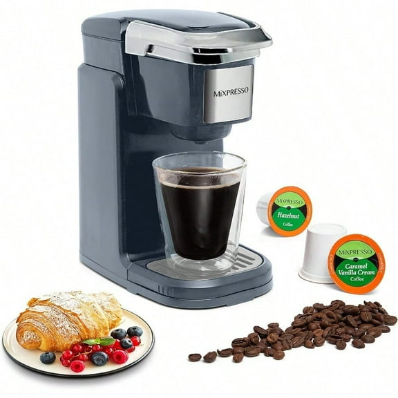 Single Cup Coffee Brewer Quick Brew One Touch Function 12oz One Cup Grey Coffee Maker