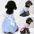 thumbnail image 2 of Frogued Spring Summer Fashion Chinese Style Cotton Cat Dog Two-legged Dress Pet Clothes (Blue,L), 2 of 13