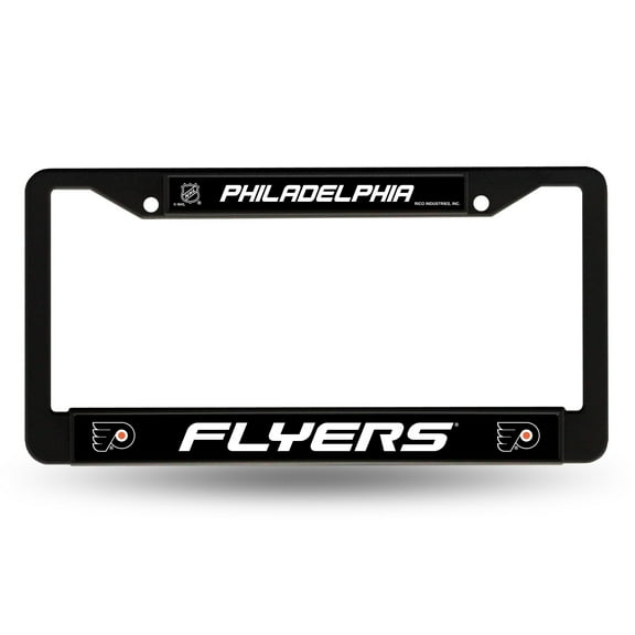 Philadelphia Hockey Flyers Metal License Plate Frame - Standard 12 x 6 in - Black