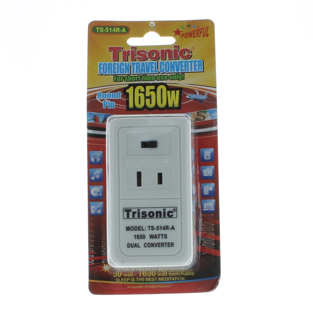 Trisonic 50W/1650W Foreign Travel Converter Round Pin TS-514R-A