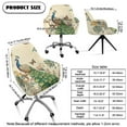 thumbnail image 7 of Xixirimido Peacock Floral Butterfly Pattern Swivel Office Arm Chair Covers Stretch Soft Desk Chair Slipcovers, Curved Back Leisure Armrest Chair Protector Accent Dining Chair Cover, 7 of 7