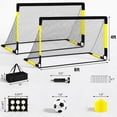 thumbnail image 2 of Wumubs Set de 2 Porterías de Fútbol para Niños de 6x4 Pies, Equipo de Entrenamiento con Pelota y Objetivos, Red de Fútbol para Niños de 3 a 12 Años, Juegos Deportivos al Aire Libre, 2 of 7
