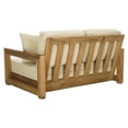 thumbnail image 2 of SAFAVIEH OUTDOOR COUTURE Montford 2-Seat Bench Natural Teak / Beige, 2 of 7