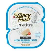 Purina Fancy Feast Petites Ocean Whitefish Entree With Tomato in Gravy Gourmet Wet Cat Food Pate