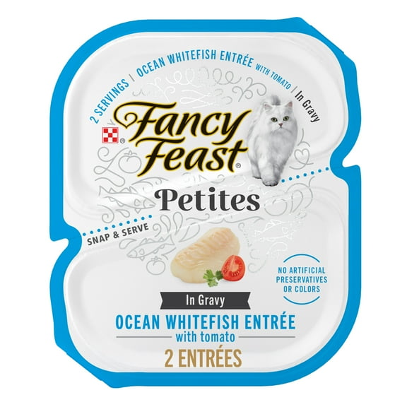 Purina Fancy Feast Petites Ocean Whitefish Entree With Tomato in Gravy Gourmet Wet Cat Food Pate
