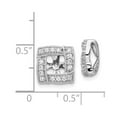 thumbnail image 2 of Real 14kt White Gold Diamond Princess Square Earring Jackets; for Adults and Teens; for Women and Men, 2 of 2
