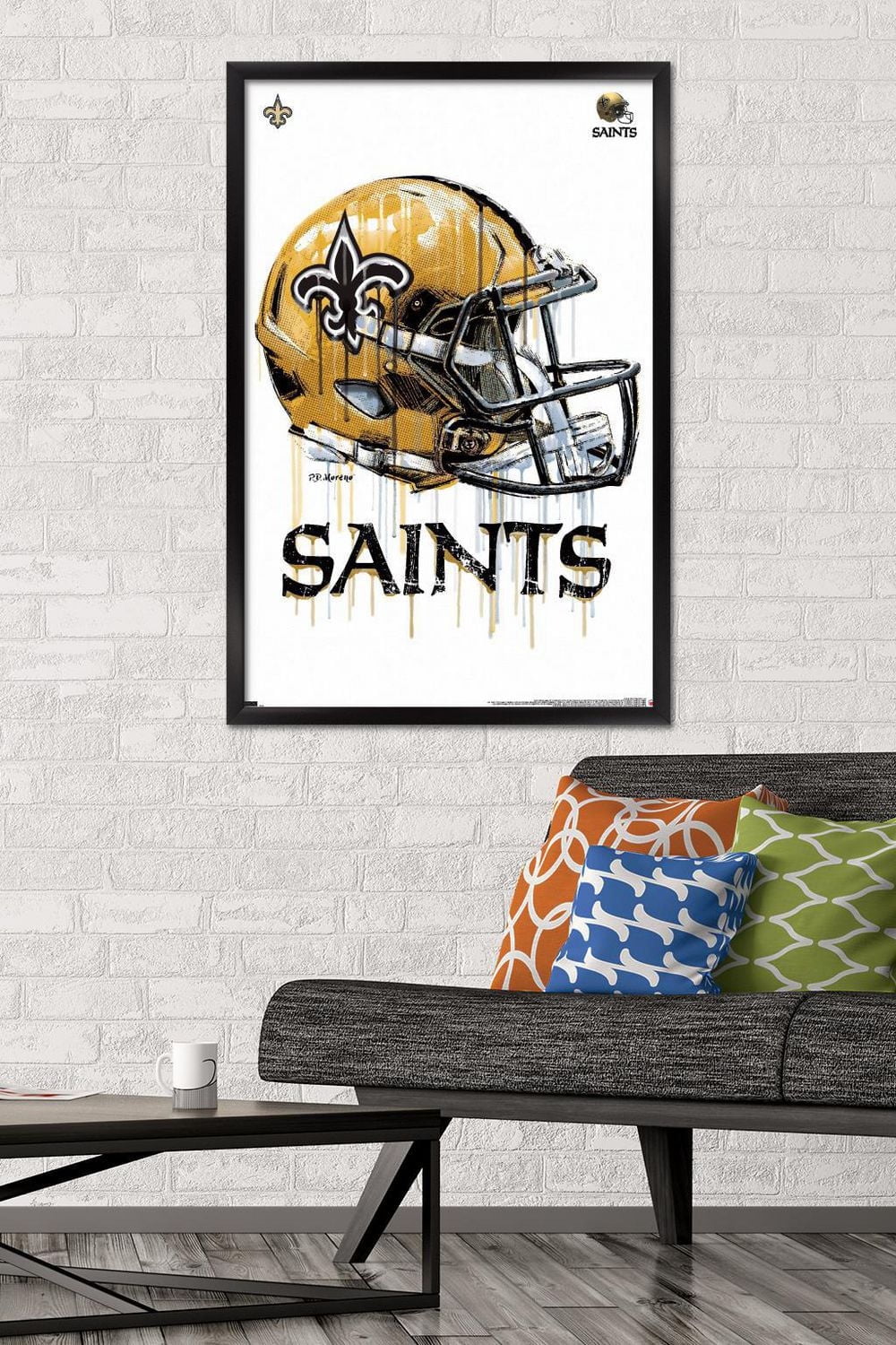 NFL New Orleans Saints - Drip Helmet 20 Wall Poster, 22.375" x 34"