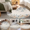 thumbnail image 5 of Round Rug 4Ft Washable Non-Slip, Blue Beige Coastal Circle Area Rugs for Living Room Bedroom, Beach Starfish Summer Eucalyptus Rustic Indoor Floor Mats Carpet Runner for Home Decor Aesthetic, 5 of 8