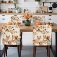 thumbnail image 3 of Fall Squirrel Fox Chair Covers Set of 4 Pumpkin Sunflower Leaf Chair Back Covers Stretch Removable Washable Slipcovers Protector for Dining Room Kitchen Party Decor, 3 of 5