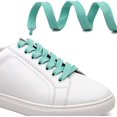 thumbnail image 2 of Solid Flat Shoelaces Hollow Thick Athletic Shoe Laces Strings 2 Pair, Light Green 55"Inch (140CM), 2 of 7