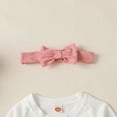 thumbnail image 5 of 2T Toddler Baby Girls Outfits 2-3T Toddler Baby Girls Long Sleeve Heart Print Top Ruffle Pants Headband 3PCS Fall Winter Clothes White, 5 of 9