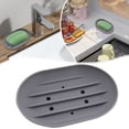 thumbnail image 2 of Silicone Soap Dish Draining Tray Kitchen Bathroom Sink Organizer Drip Catching Soap Holder with Hollow Drain Design Non Slip Drying Rack for Sponge Cloth Soap Bar Fragrant Soap Storage, 2 of 7
