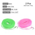 thumbnail image 2 of Portátil Tendedero, 16.4 Pies Nylon Viento Resistente Antideslizante Lavado Línea Cuerda para Patio Exterior Viajes Campamento Lavandería Secado, Verde/Rosa, 2 of 5