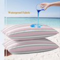 thumbnail image 4 of Pink Grey Stripe Lumbar Pillow Covers 20x12 Inch Set of 2, Farmhouse Modern Art Striped Waterproof Outdoor Pillow Covers, Decorative Cushion Pillowcases for Couch, Sofa, Bed, Garden, Patio, 4 of 9