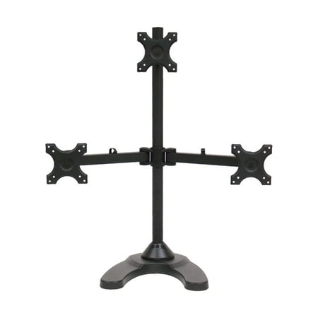 Adjustable Desk Monitor (NavePoint Triple LCD Monitor Desk Stand/Mount Free Standing Adjustable 3 Screens upto 24-Inches)