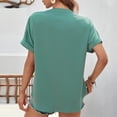 thumbnail image 4 of Camisa de manga corta Ticfox con Cuello en V para mujer Verde menta L, 4 of 6