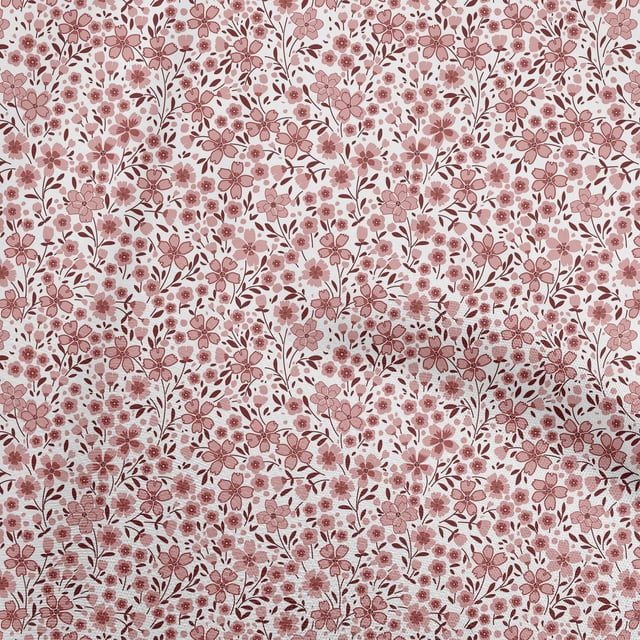 oneOone Cotton Poplin Twill Red Fabric Floral Sewing Craft Projects Fabric Prints By Yard 56 Inch Wide