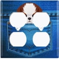 thumbnail image 3 of Metal Light Switch Plate Cover Cute Shih Tzu Puppy Dog Pocket DOG005, 3 of 13