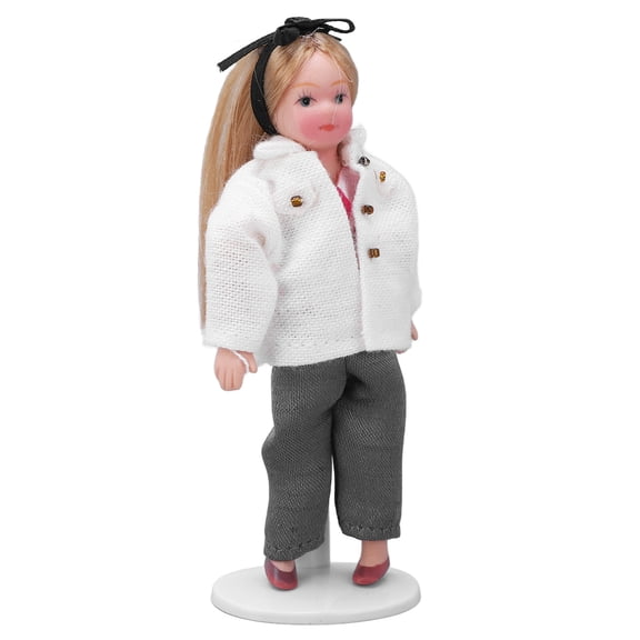 Minimuñeca de porcelana en miniatura para casa de muñecas, extremidades móviles, realista, de cerámica, para casa de muñecas a escala 1/12