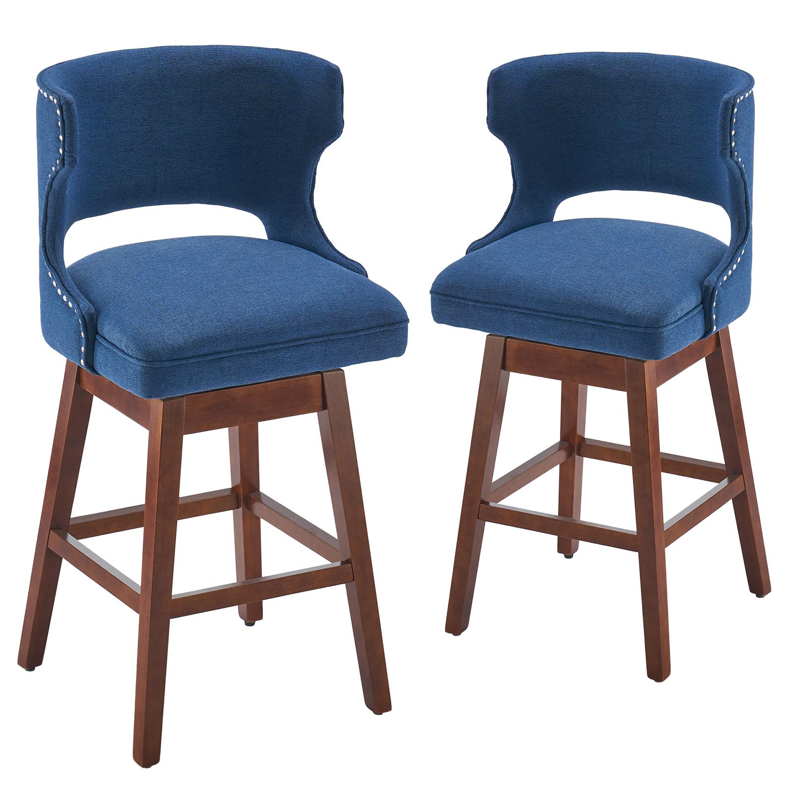 UBesGoo Counter Height Swivel Barstool, Upholstered Fabric Swivel Bar