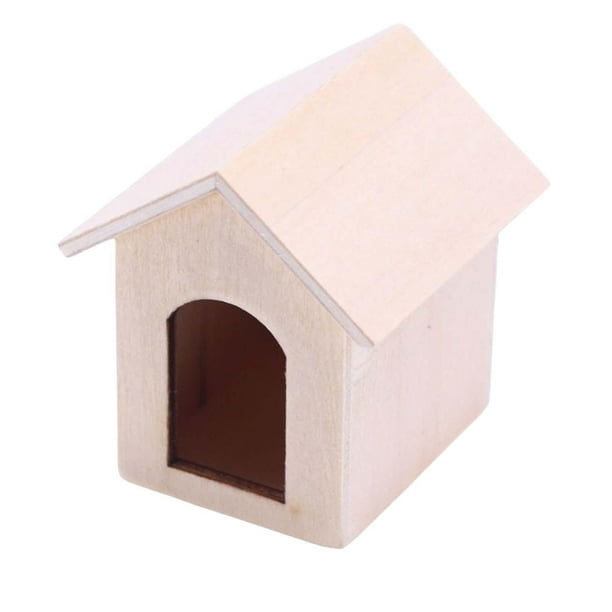 Casa de madera para mascotas, perros y gatos, escala 1:12, accesorios de juguete para muñecas, decoración Blanco