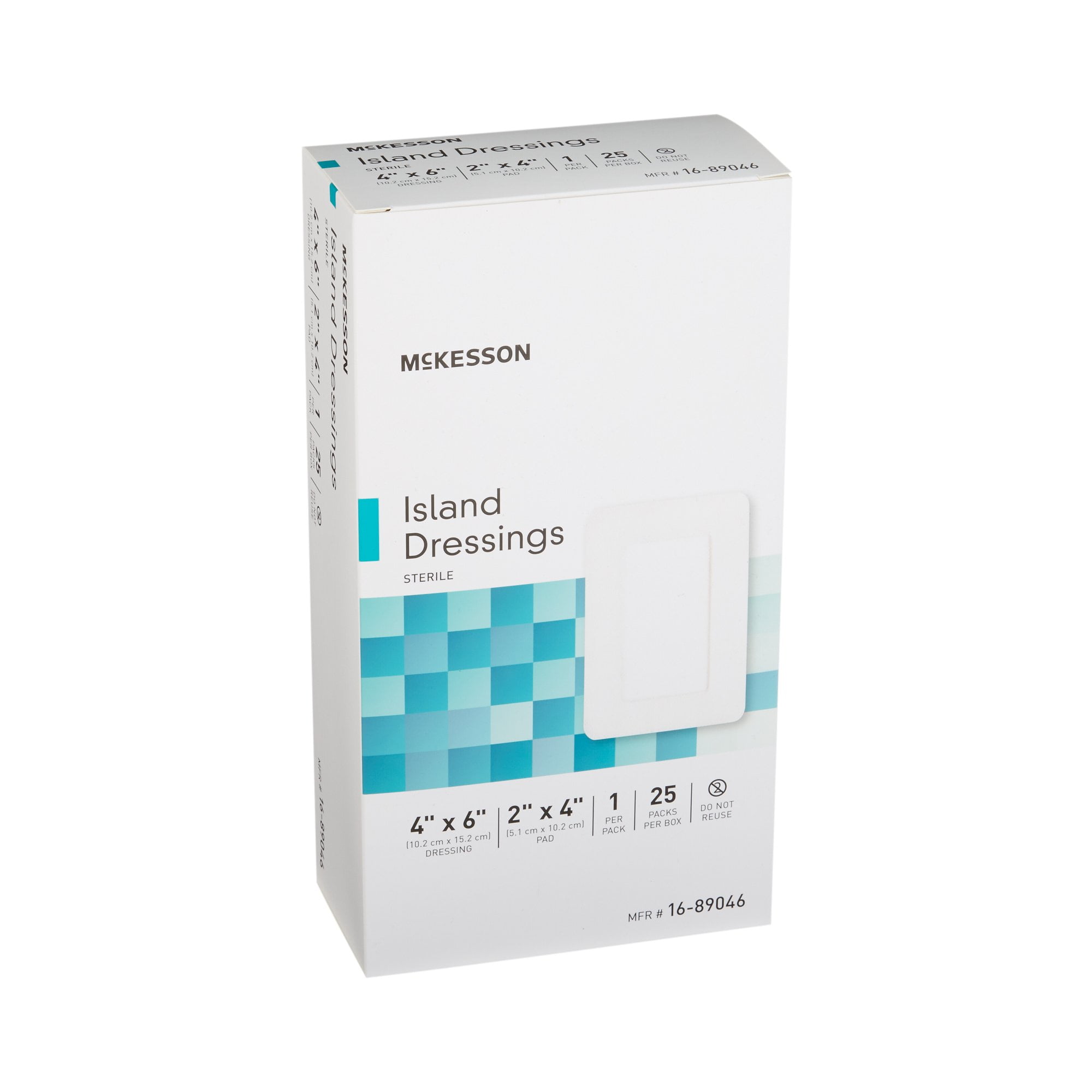 McKesson Island Dressing, Non-Adherent Gauze Pad for Wound Care, 4 in x 6 in, 25 Count, 1 Pack
